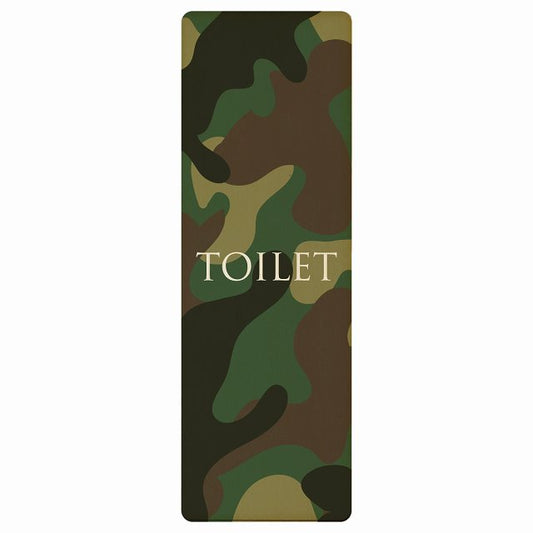トイレ TOILET 文字タイプ 迷彩 カラー 木製プレート 長方形 縦タイプ 看板 サインプレート 案内表示 施設用 ピクトサイン ピクトグラム 選べるサイズ