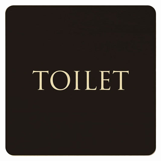 トイレ ブラック ナチュラル TOILET 文字タイプ 木製プレート 正方形 看板 サインプレート 案内表示 施設用 ピクトサイン ピクトグラム 選べるサイズ