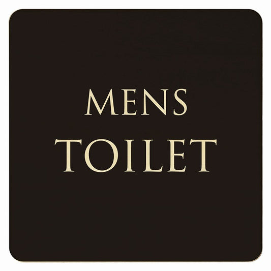 トイレ ブラック ナチュラル MENS 文字タイプ 木製プレート 正方形 看板 サインプレート 案内表示 施設用 ピクトサイン ピクトグラム 選べるサイズ