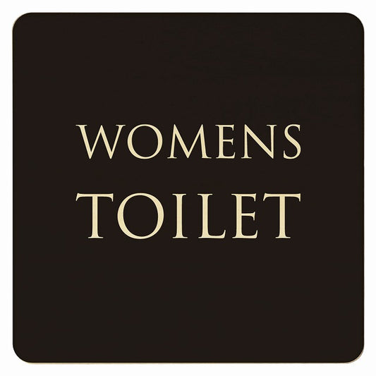 トイレ ブラック ナチュラル WOMENS 文字タイプ 木製プレート 正方形 看板 サインプレート 案内表示 施設用 ピクトサイン ピクトグラム 選べるサイズ