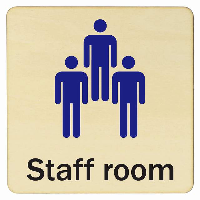 Staff Room スタッフルーム 店舗 レストラン 従業員 木製プレート 正方形 看板 サインプレート 表示プレート ピクトサイン ピクトグラム 選べるサイズ