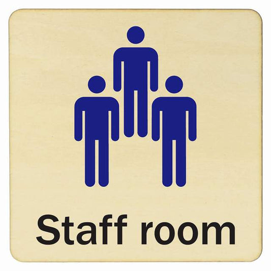 Staff Room スタッフルーム 店舗 レストラン 従業員 木製プレート 正方形 看板 サインプレート 表示プレート ピクトサイン ピクトグラム 選べるサイズ